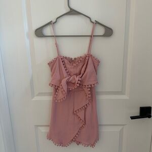 Pink Ruffle Wrap Romper